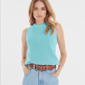 525 America Shaker Sweater Tank, Turquoise